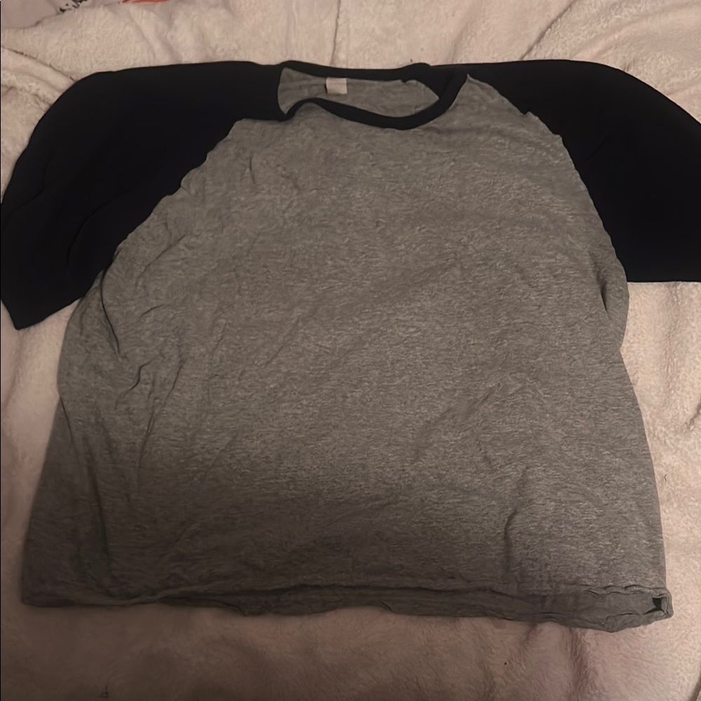 Classic Gray and blue Raglan Long Sleeve Shirt